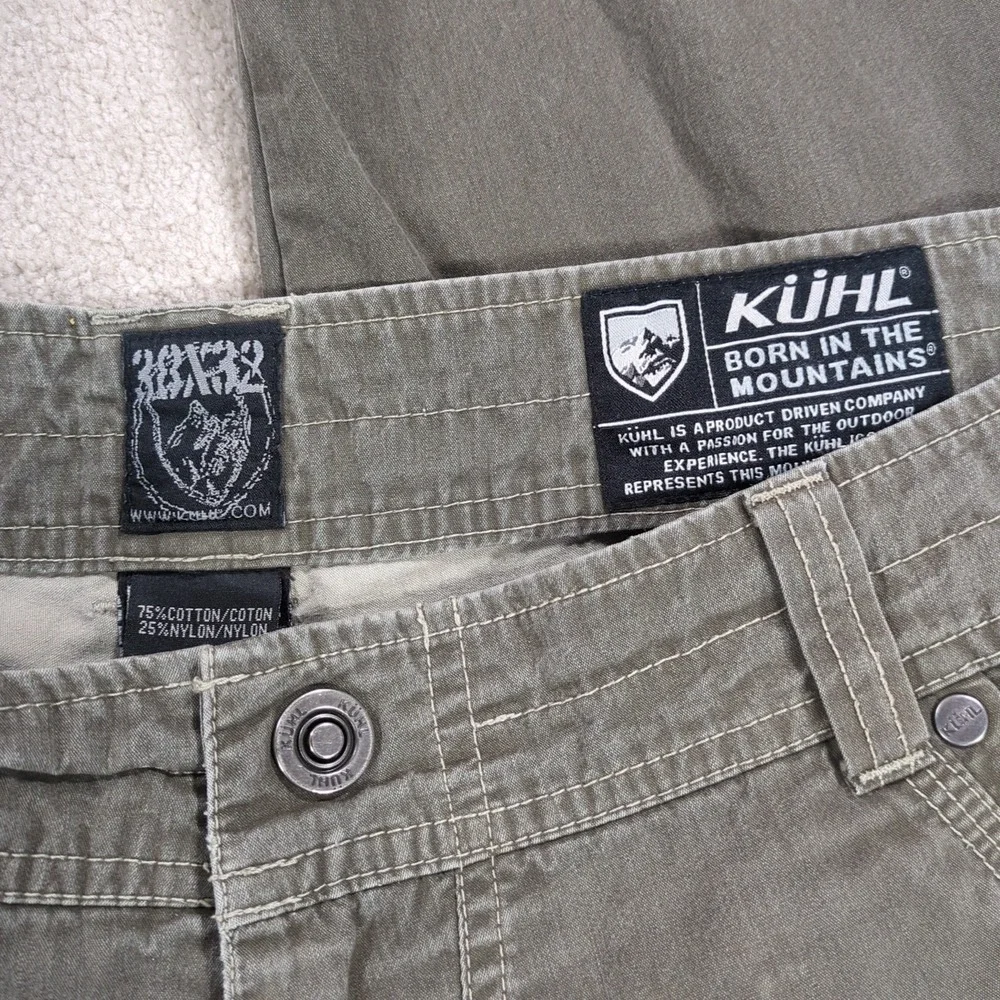 Kuhl Pants Revolvr Nylon Stretch Hiking Outdoor Greenish Gray Mens 38x32 (Short)